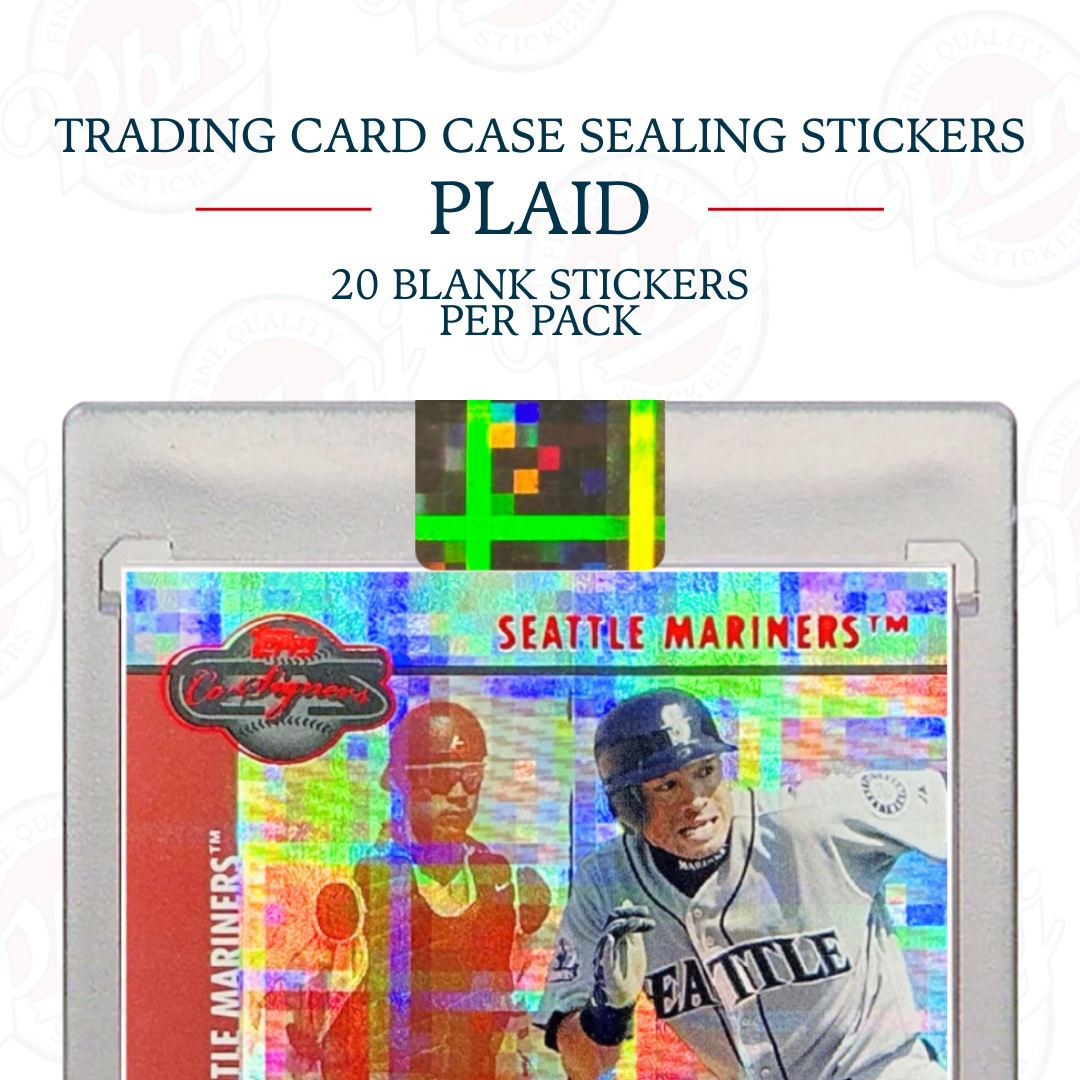 Trading Card Case Sealing Stickers - Plaid
