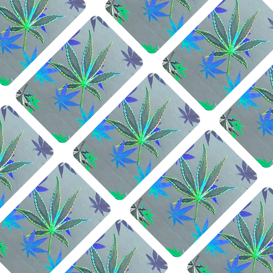 Blank Canna Leaf holographic sealing stickers for One Touch and Top Load holders