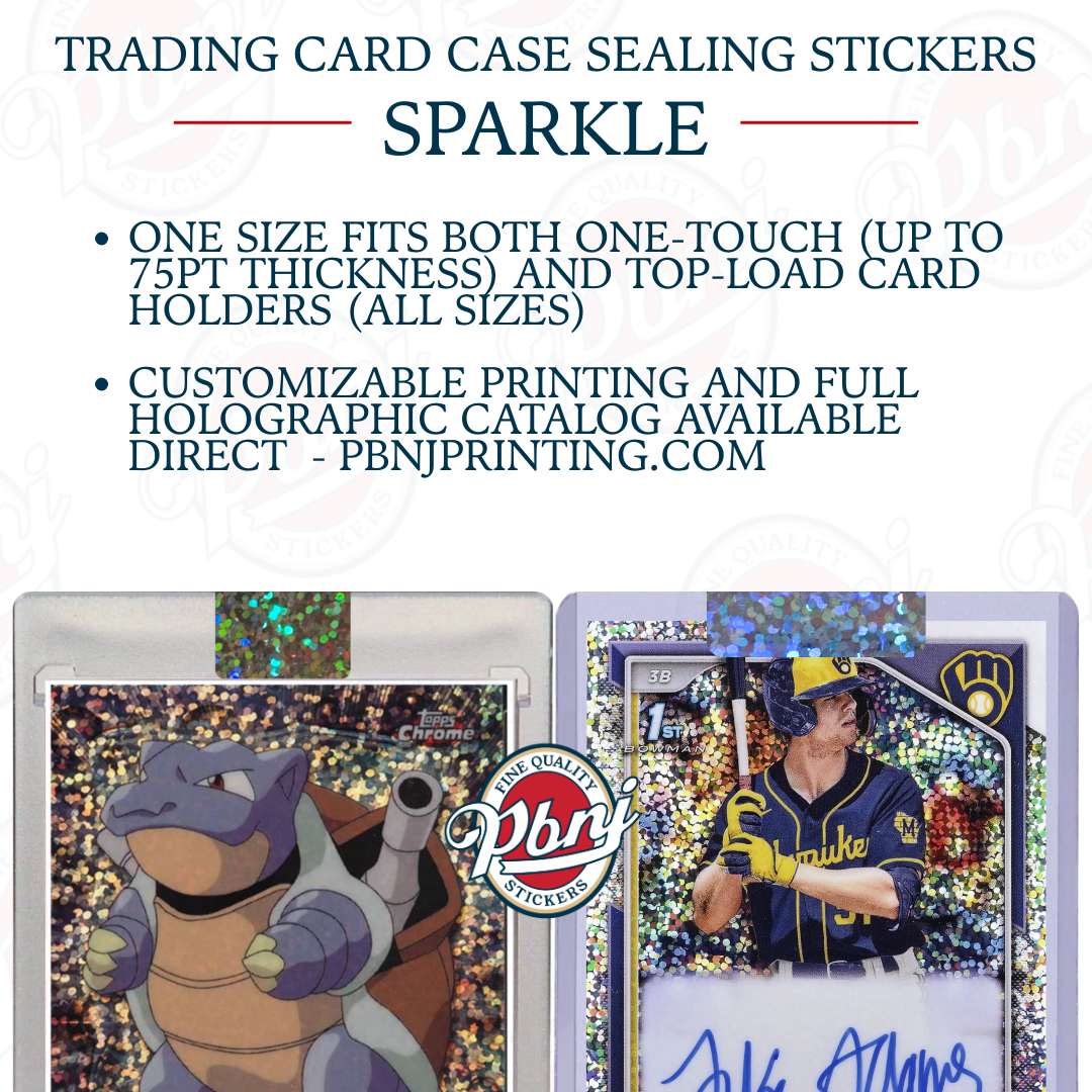 Trading Card Case Sealing Stickers - Holographic Sparkle