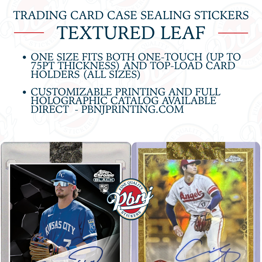 Trading Card Case Sealing Stickers - Textured Leaf