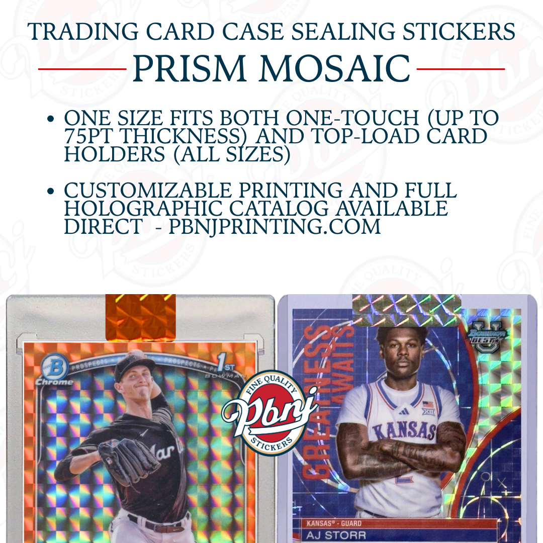 Trading Card Case Sealing Stickers - Prism Mosaic