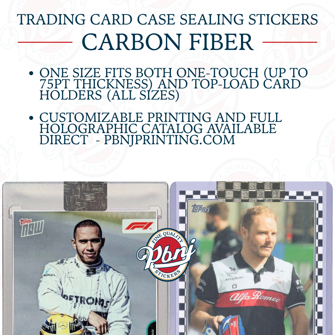 Trading Card Case Sealing Stickers - Carbon Fiber