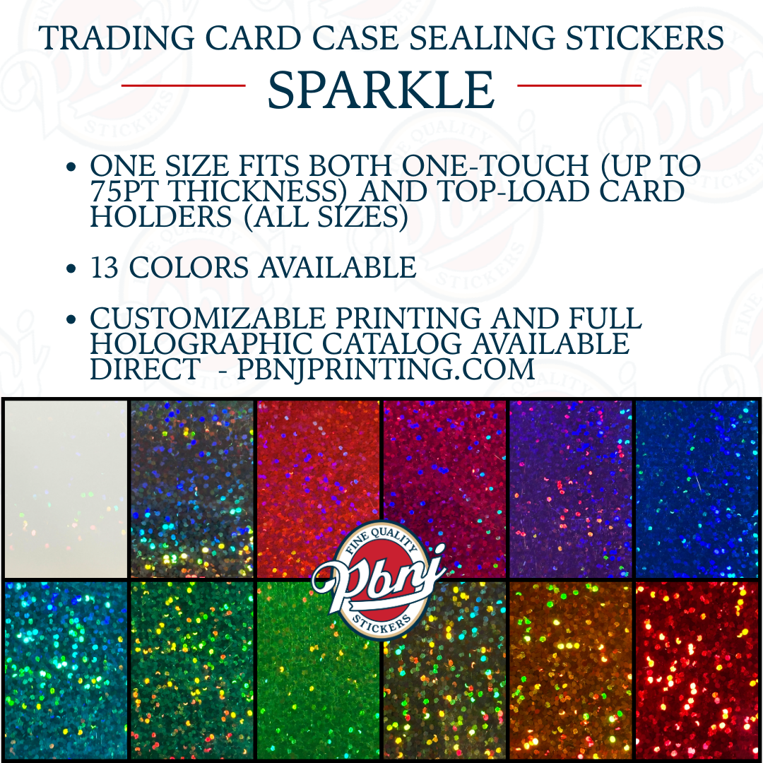 Trading Card Case Sealing Stickers - Holographic Sparkle