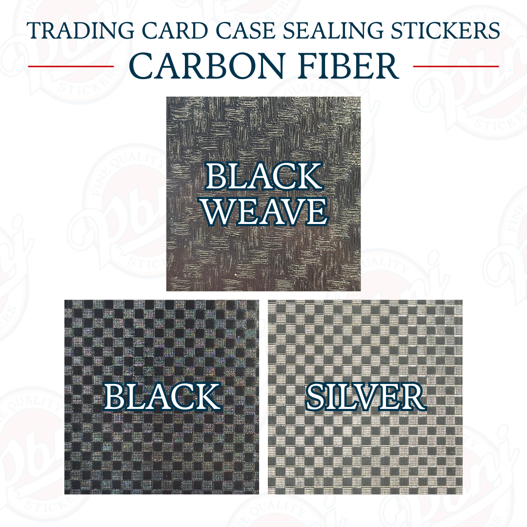 Trading Card Case Sealing Stickers - Carbon Fiber