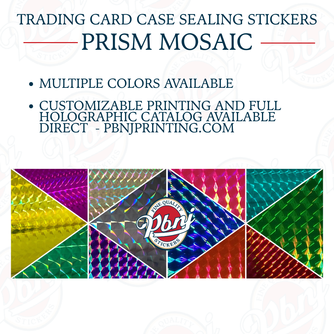 Trading Card Case Sealing Stickers - Prism Mosaic