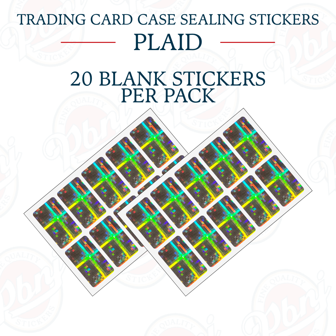 Trading Card Case Sealing Stickers - Plaid