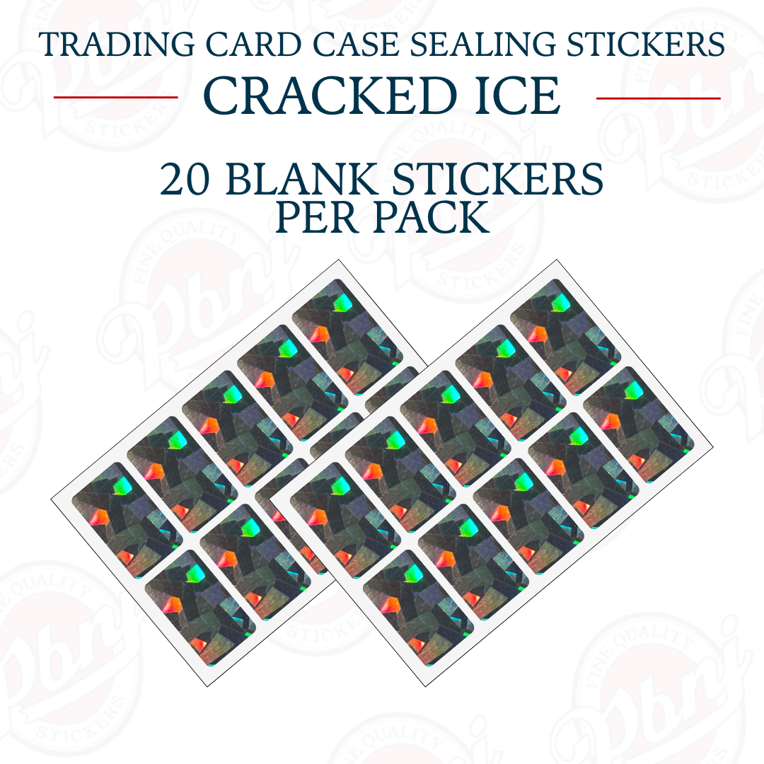 Trading Card Case Sealing Stickers - Cracked Ice