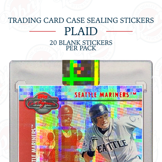 Trading Card Case Sealing Stickers - Plaid