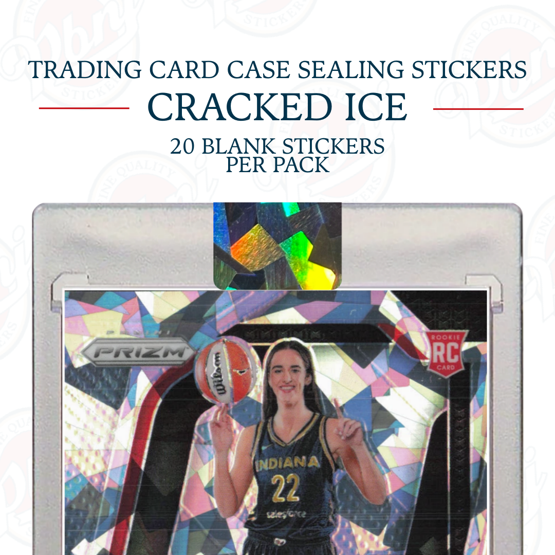Trading Card Case Sealing Stickers - Cracked Ice