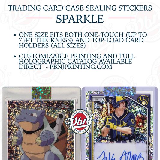 Trading Card Case Sealing Stickers - Holographic Sparkle