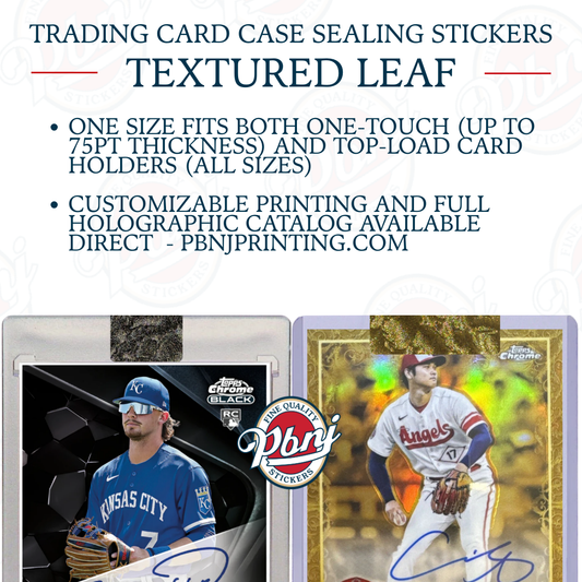 Trading Card Case Sealing Stickers - Textured Leaf