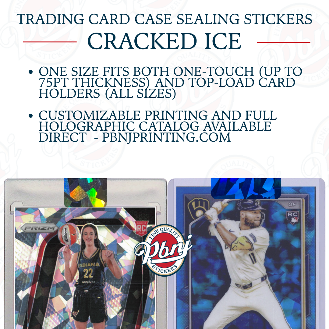 Trading Card Case Sealing Stickers - Cracked Ice