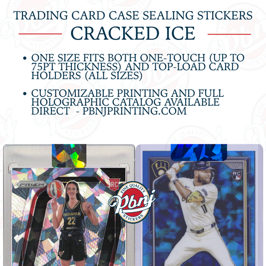 Trading Card Case Sealing Stickers - Cracked Ice