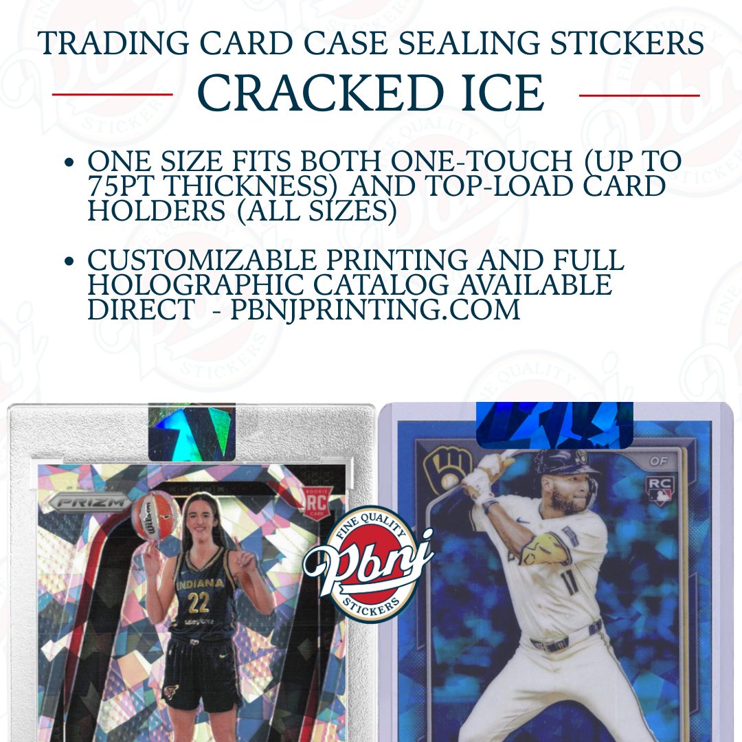Trading Card Case Sealing Stickers - Cracked Ice
