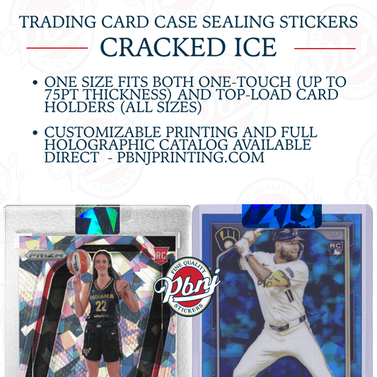 Trading Card Case Sealing Stickers - Cracked Ice