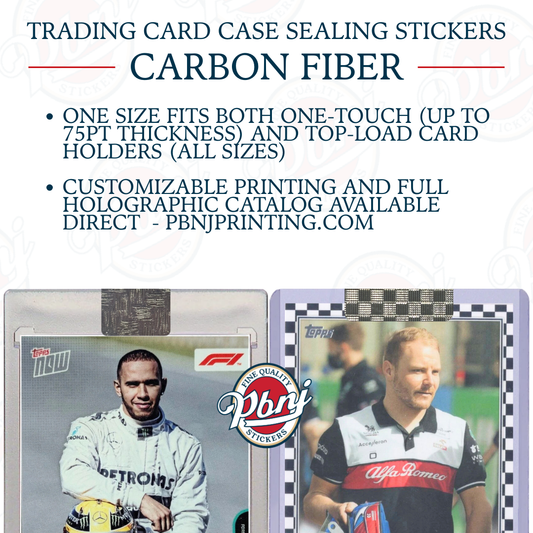Trading Card Case Sealing Stickers - Carbon Fiber