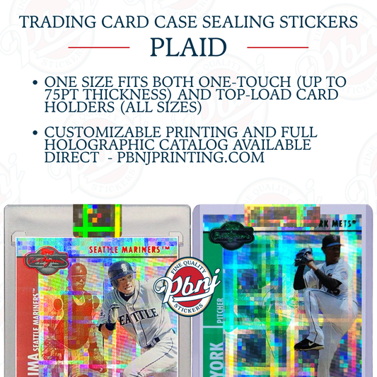 Trading Card Case Sealing Stickers - Plaid