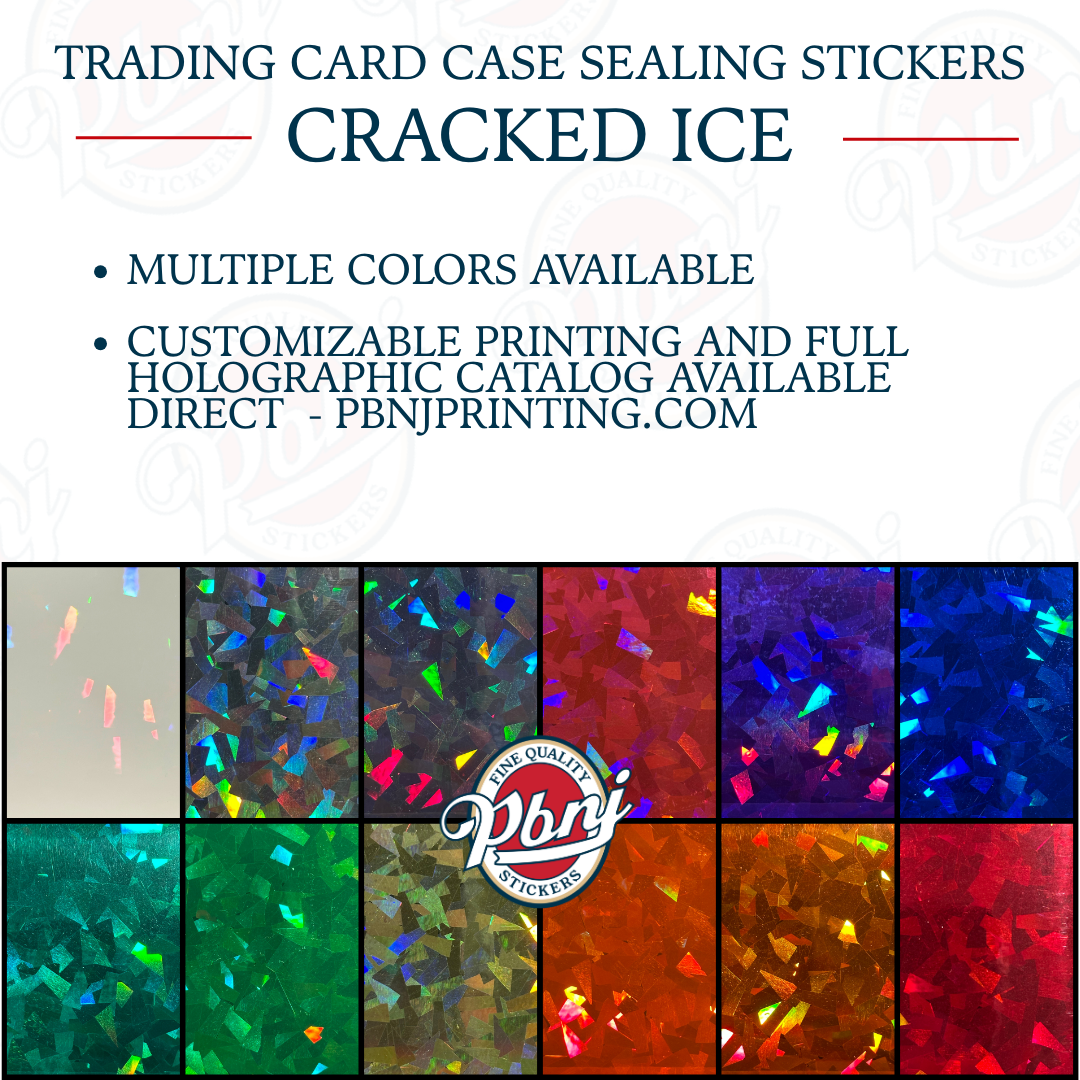 Trading Card Case Sealing Stickers - Cracked Ice