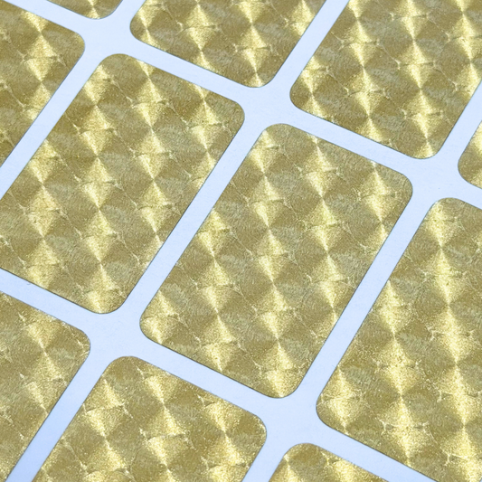 Gold Fractor holographic sticker pattern