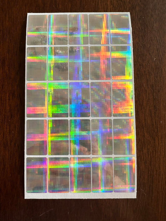 Trading Card Case Sealing Stickers - Plaid