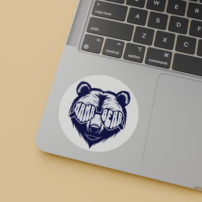 Custom die cut sticker mockup of a Mama Bear design