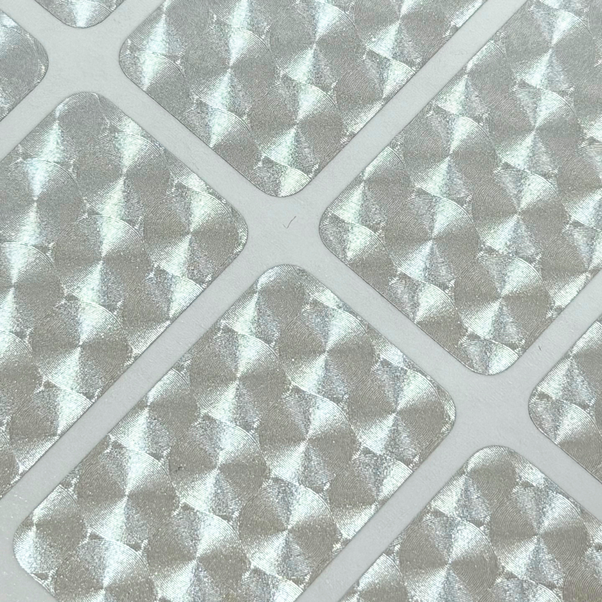 Silver Fractor holographic sticker pattern